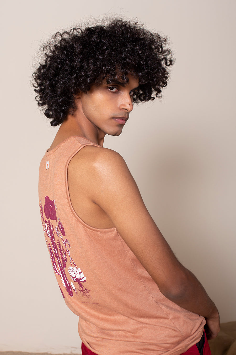 Men's Solo Bamboo Tank Brick Cactus | VOLO Apparel | Made with a blend of bamboo fibers and a four way stretch spandex, Solo Bamboo Tank features an ultra soft tank that is full of features. The bamboo fibers are naturally odor resistant and antimicrobial, the fit is a tailored fit, each tank features a unique print.