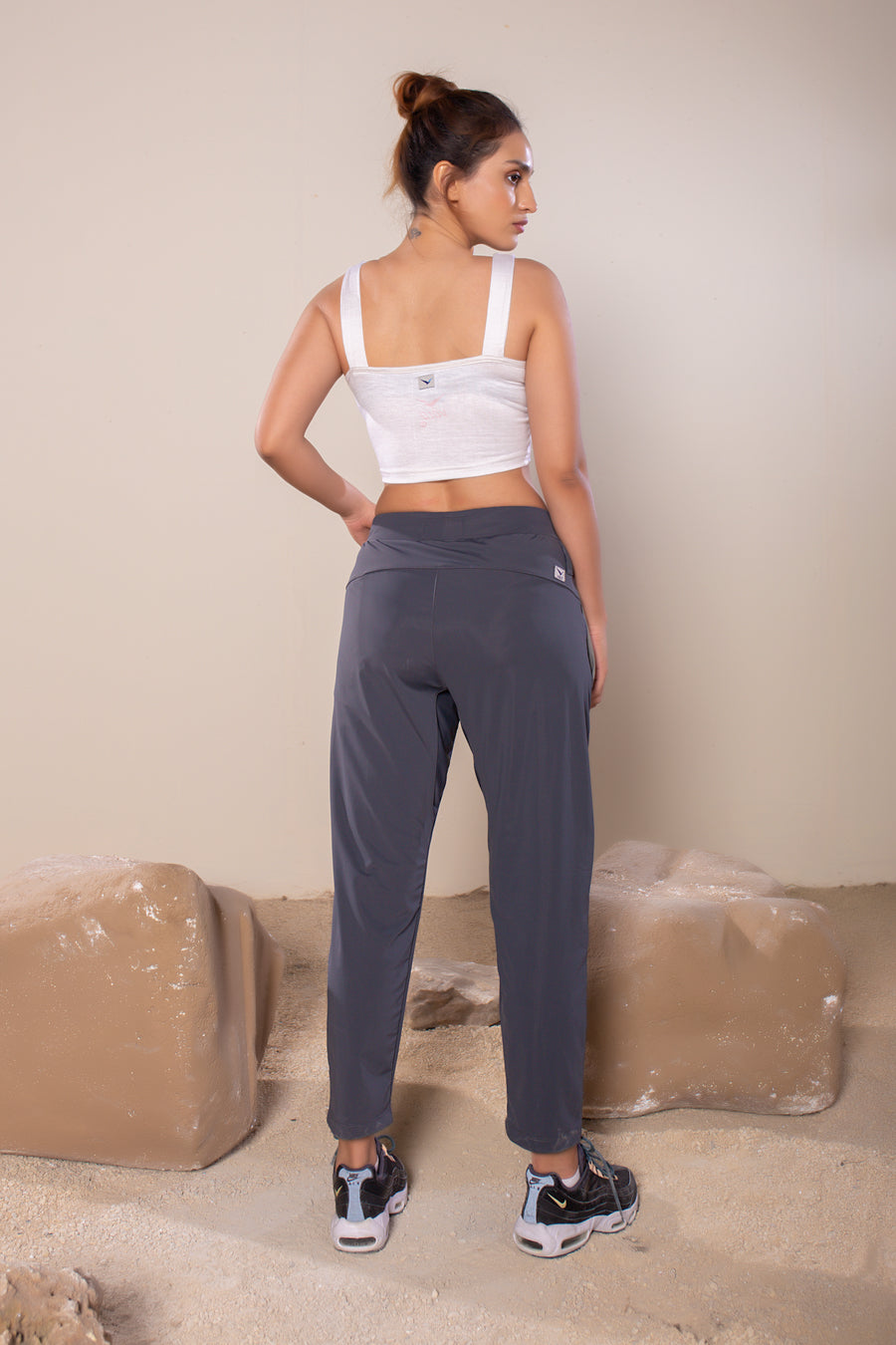 Women's Vera Crop in Off White | VOLO Apparel | The perfect athletic crop top made with a four way stretch bamboo fiber blend. Double lined and naturally odor resistant and antimicrobial. The Vera bamboo crop is reinforced stitched, the bamboo fiber comes with its own climate control properties, making the tops more breathable in the heat and more insulating in the cold.