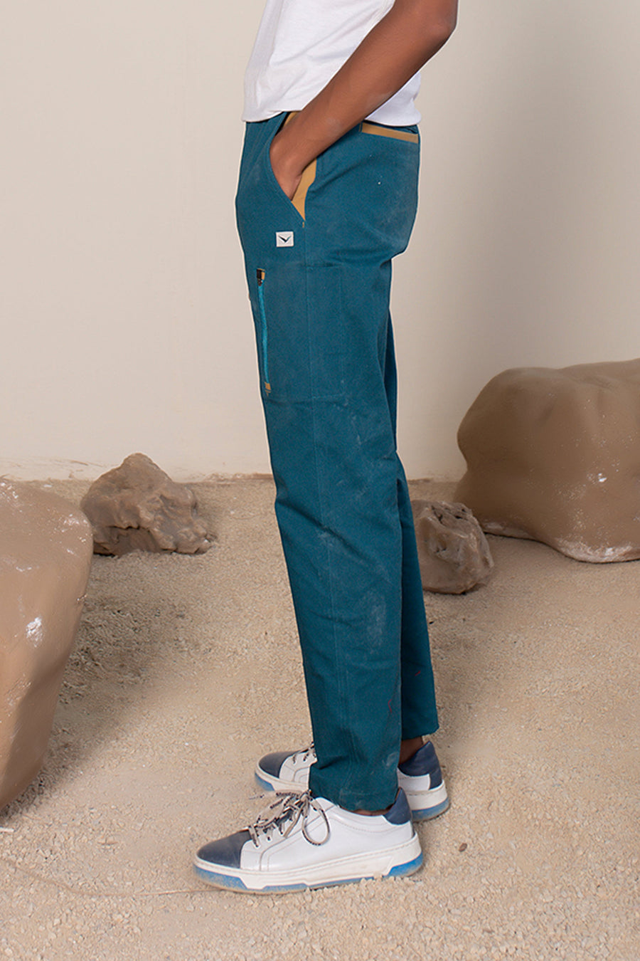Men's Sequoia Canvas Pant in Teal   VOLO Apparel