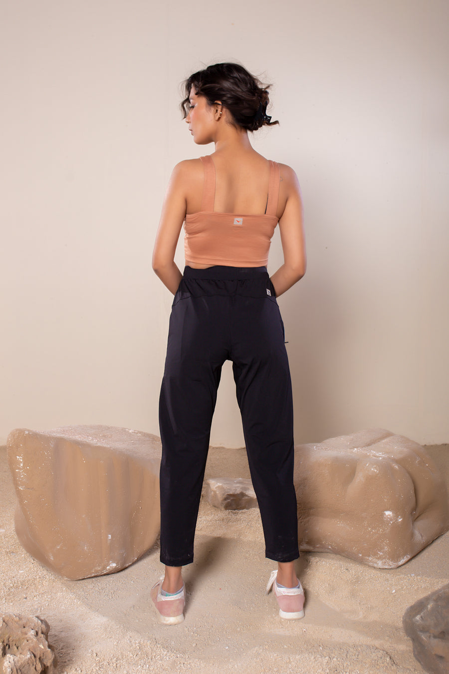 Women's Wanderlust Pant Black | VOLO Apparel | These pants are designed to give you wanderlust, an ultralight super durable athletic pant with a five pocket design, a 3 point gusset for all your movements and a high ankle tapered bottom. The revolutional Italian nylon is patented with UPF 50 protection and extreme breathability. The one pant to go everywhere and do everything!